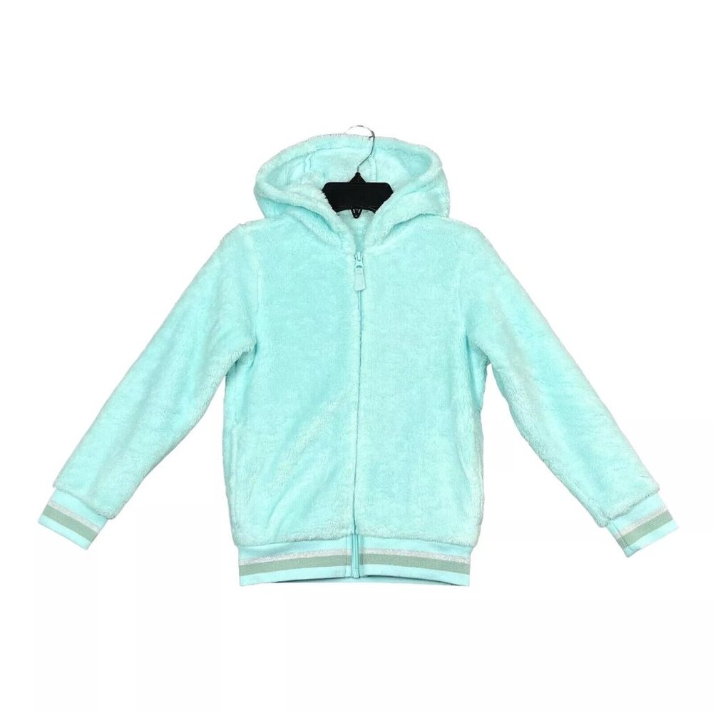 Wonder Nation Little Girls Full-Zip Hoodie Size 6 Aqua Comfy‎ Soft & Cozy